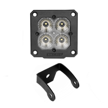 Picture of XK Glow Flush Mount XKchrome 20w LED Cube Light w- RGB Accent Light Kit w- Cntrlr - Flood Beam 2pc