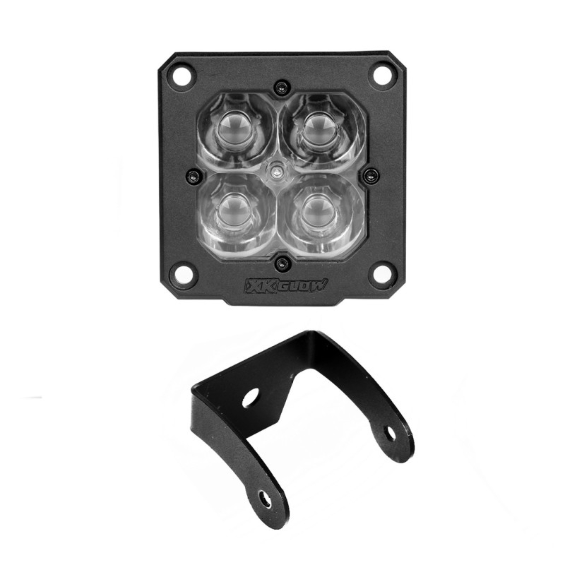 Picture of XK Glow Flush Mount XKchrome 20w LED Cube Light w- RGB Accent Light Kit w- Controller- Fog Beam 2pc