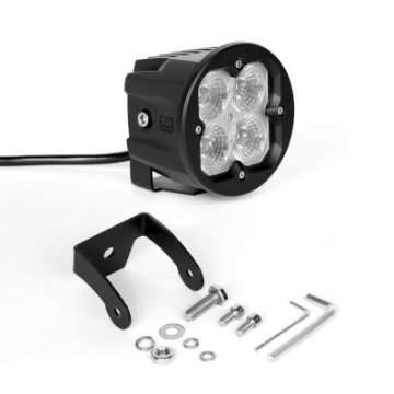 Picture of XK Glow Round XKchrome 20w LED Cube Light w- RGB Accent Light - Flood Beam w-Fog Light Bracket