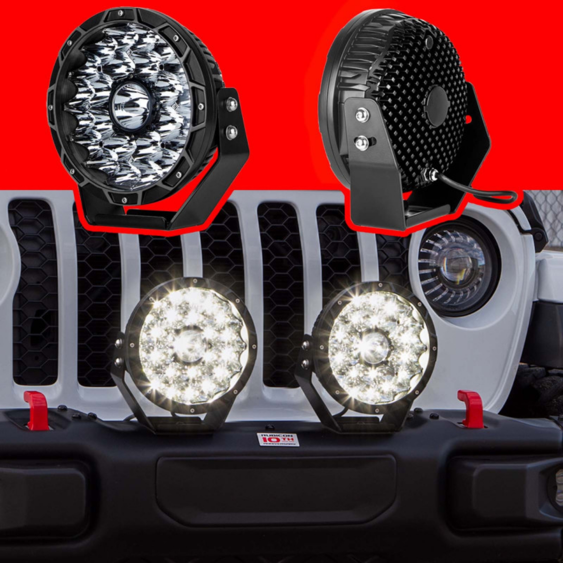 Picture of XK Glow Combo Beam Offroad Round Work Light Kit 2pc 9in 110W