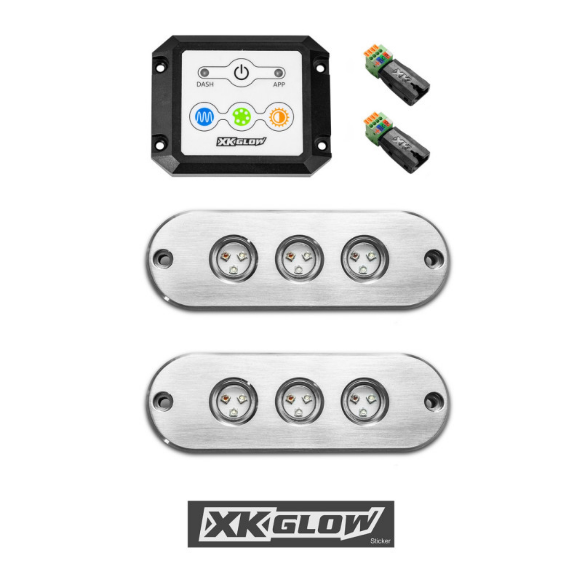 Picture of XK Glow RGB LED UNDERWATER LIGHT KIT FOR BOAT 2PC 27W
