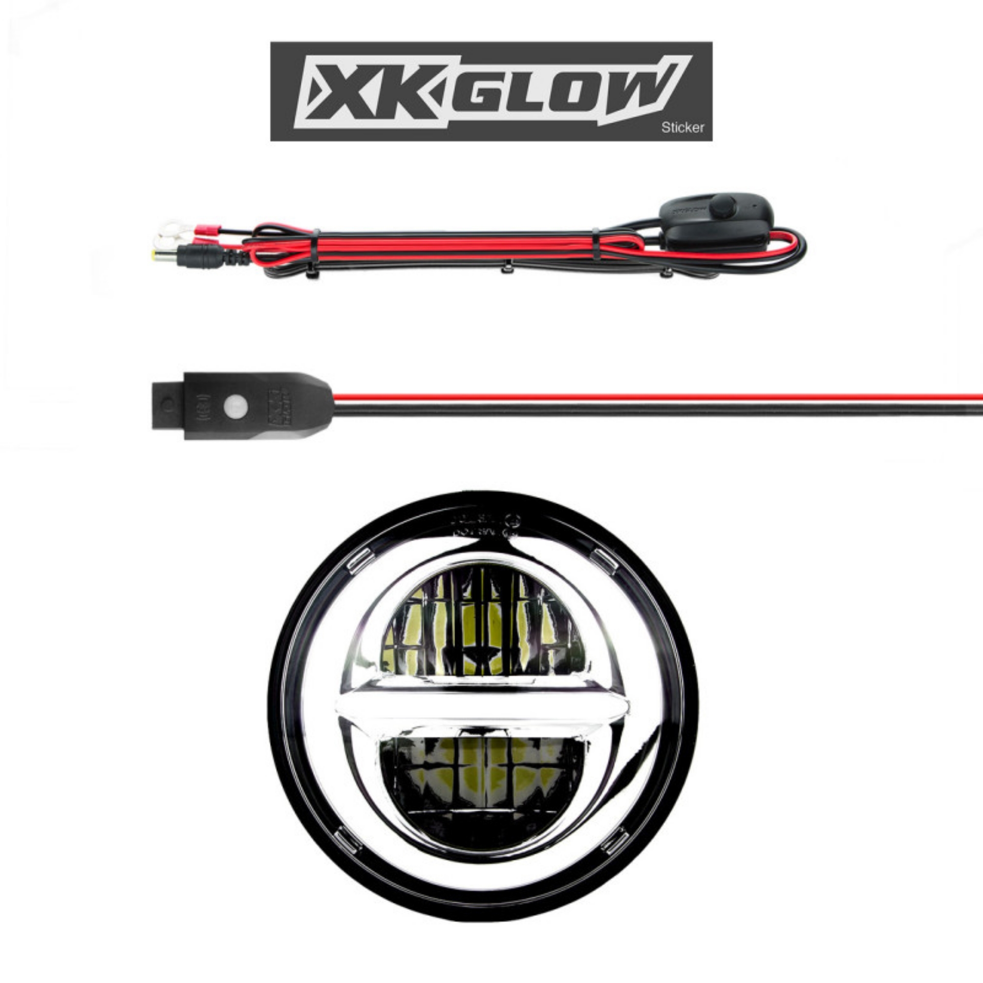 Picture of XK Glow Chrome Bezel 5-75in XKchrome LED headlight