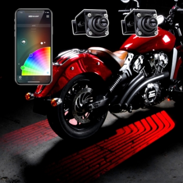 Picture of XK Glow Curb FX Bluetooth XKchrome App Waterproof LED Projector Welcome Light Angel Wing Style 2pc