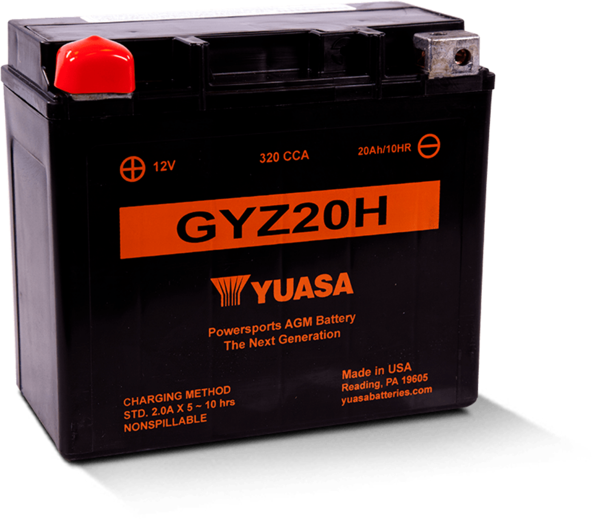 Picture of Yuasa GYZ20H High Performance Maintenance Free AGM 12-Volt Battery