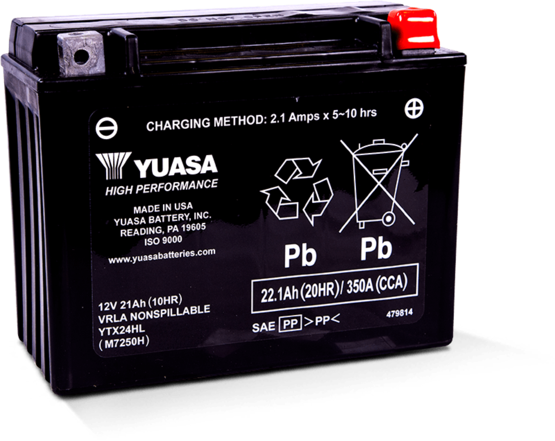 Picture of Yuasa YTX24HL Maintenance Free AGM 12-Volt Battery