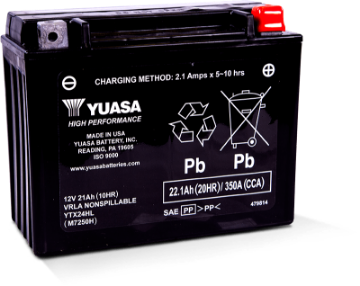 Picture of Yuasa YTX24HL Maintenance Free AGM 12-Volt Battery