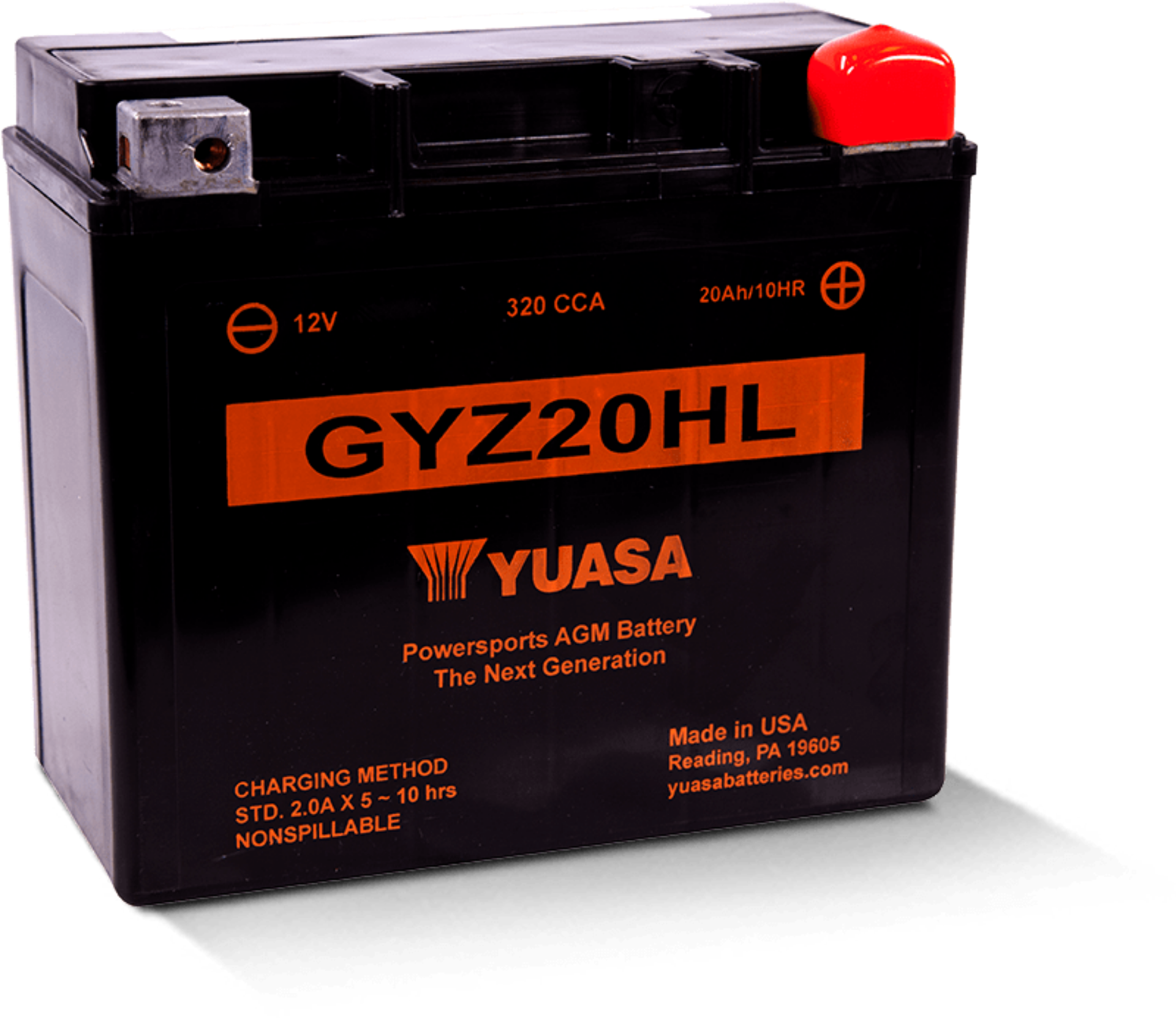 Picture of Yuasa GYZ20HL High Performance Maintenance Free AGM 12-Volt Battery