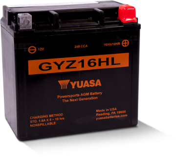 Picture of Yuasa GYZ16HL High Performance Maintenance Free AGM 12-Volt Battery