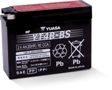 Picture of Yuasa YT4B-BS Maintenance Free AGM 12-Volt Battery w-Bottle
