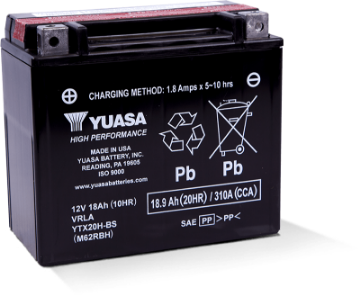 Picture of Yuasa YTX20H-BS High Performance AGM 12-Volt Battery w-Bottle