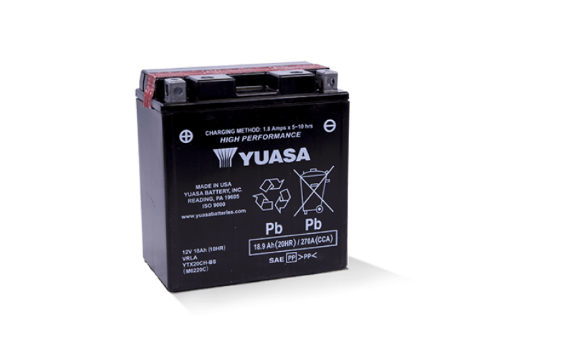 Picture of Yuasa YTX20CH-BS High Performance AGM Battery w-Bottle