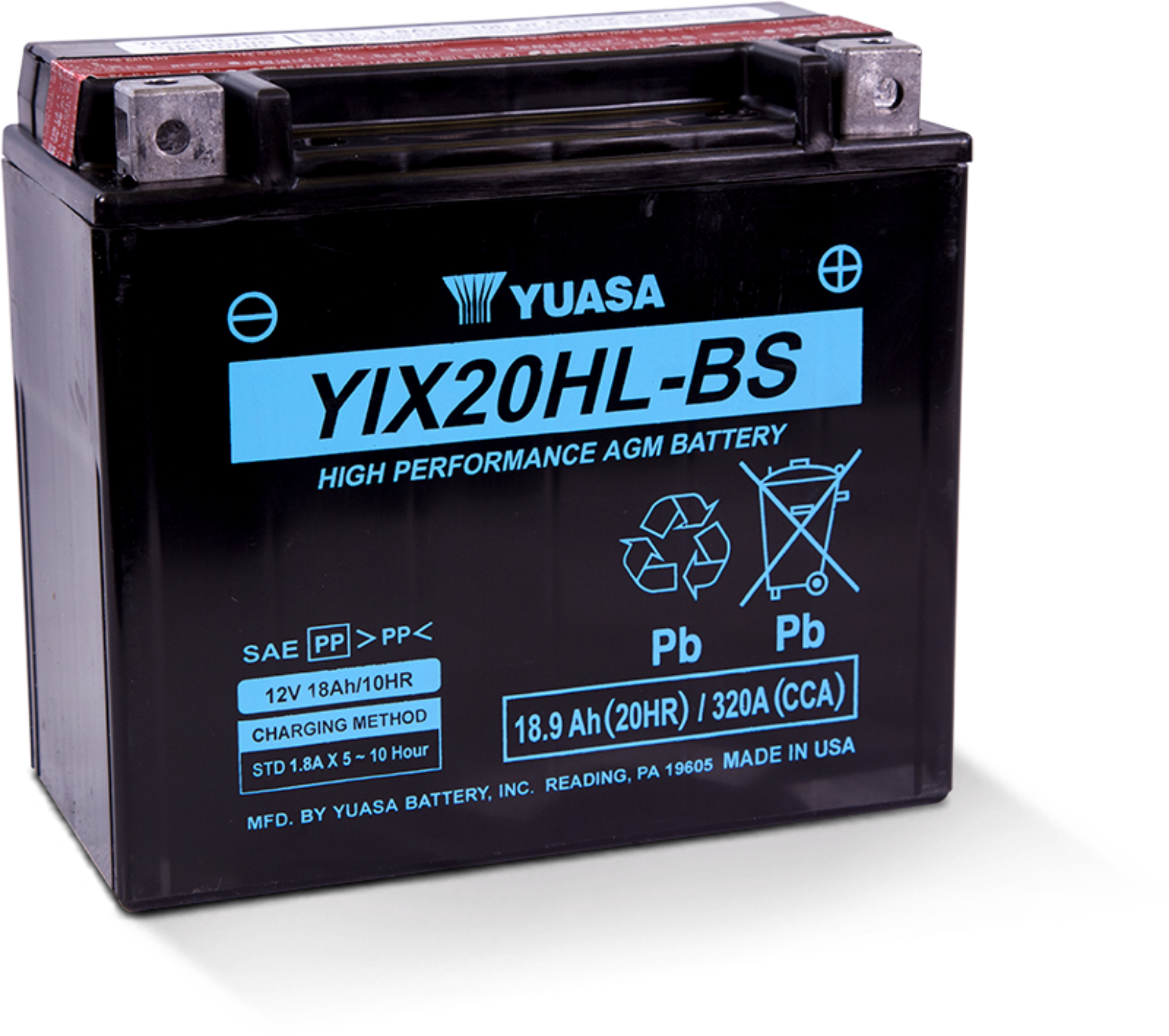 Picture of Yuasa YTX20HL-BS High Performance AGM Battery Bottle Supplied