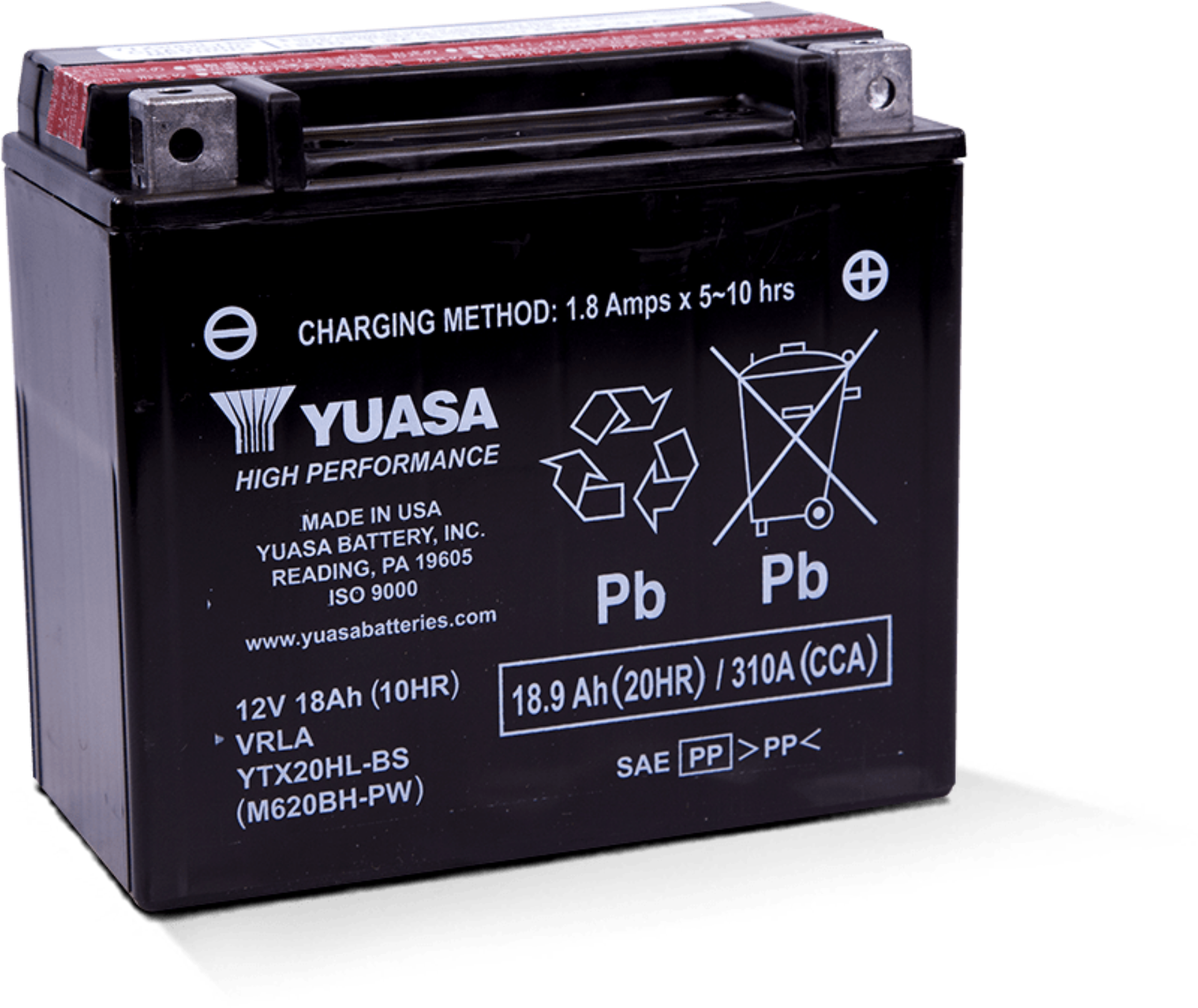 Picture of Yuasa YTX20HL-BS-PW High Performance AGM Battery w-Bottle