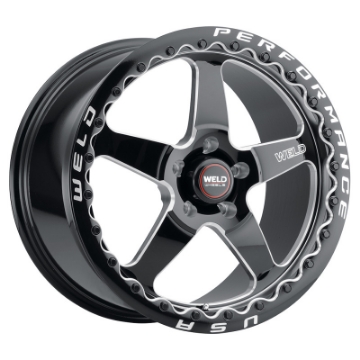 Picture of Weld S904 18X12 Ventura Drag Beadlock 5X120-65 ET55 BS8-7 Gloss Black MIL Dia 78-1