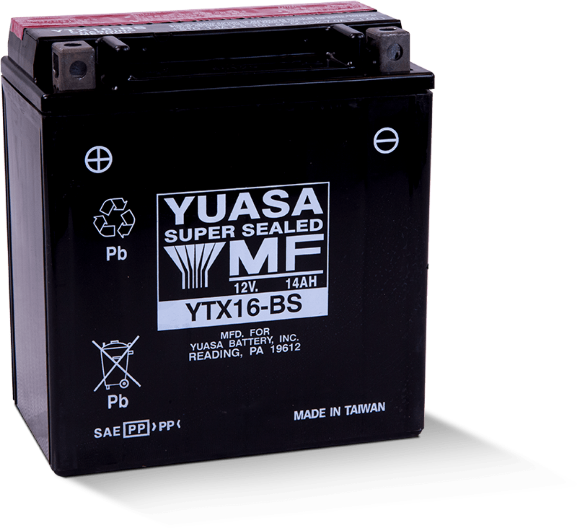 Picture of Yuasa YTX16-BS Maintenance Free AGM 12-Volt Battery w-Bottle