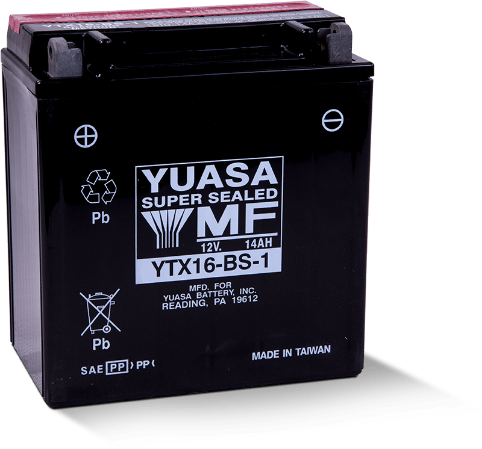 Picture of Yuasa YTX16-BS-1 Maintenance Free AGM 12-Volt Battery w-Bottle