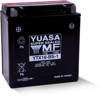 Picture of Yuasa YTX16-BS-1 Maintenance Free AGM 12-Volt Battery w-Bottle