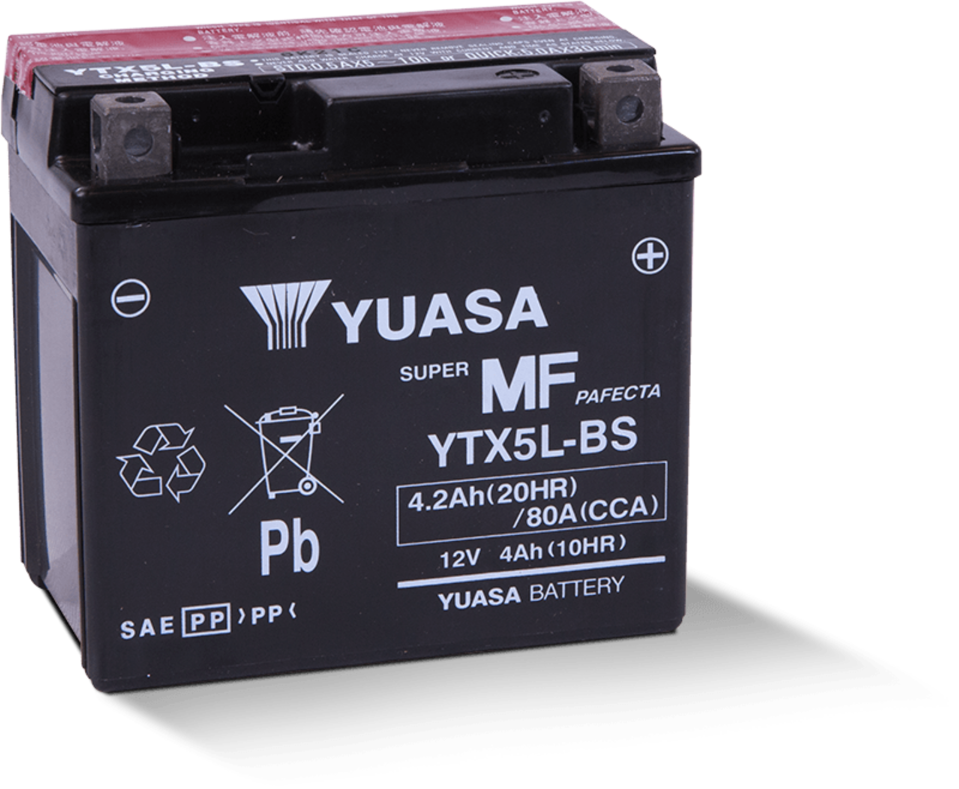 Picture of Yuasa YTX5L-BS Maintenance Free AGM 12-Volt Battery w-Bottle