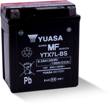 Picture of Yuasa YTX7L-BS Maintenance Free AGM 12-Volt Battery w-Bottle