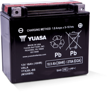 Picture of Yuasa YTX20L-BS Maintenance Free AGM 12-Volt Battery w-Bottle