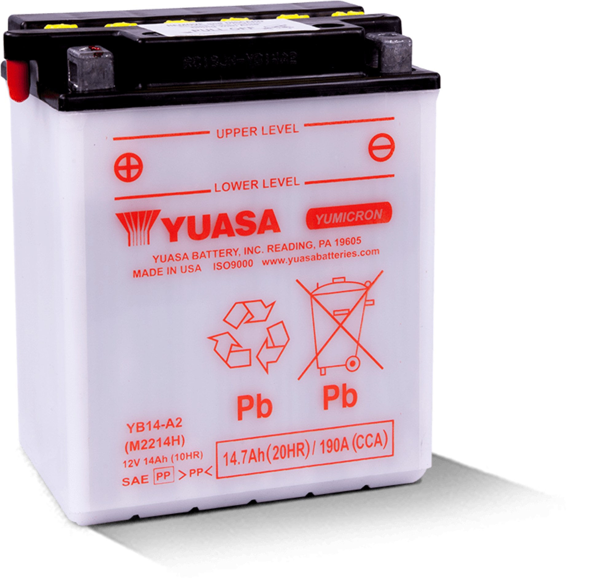 Picture of Yuasa YB14-A2 Yumicron CX 12-Volt Battery