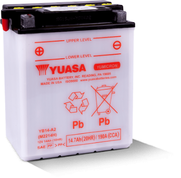 Picture of Yuasa YB14-A2 Yumicron CX 12-Volt Battery