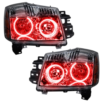 Picture of Oracle Lighting 08-15 Nissan Armada Pre-Assembled LED Halo Headlights -Red