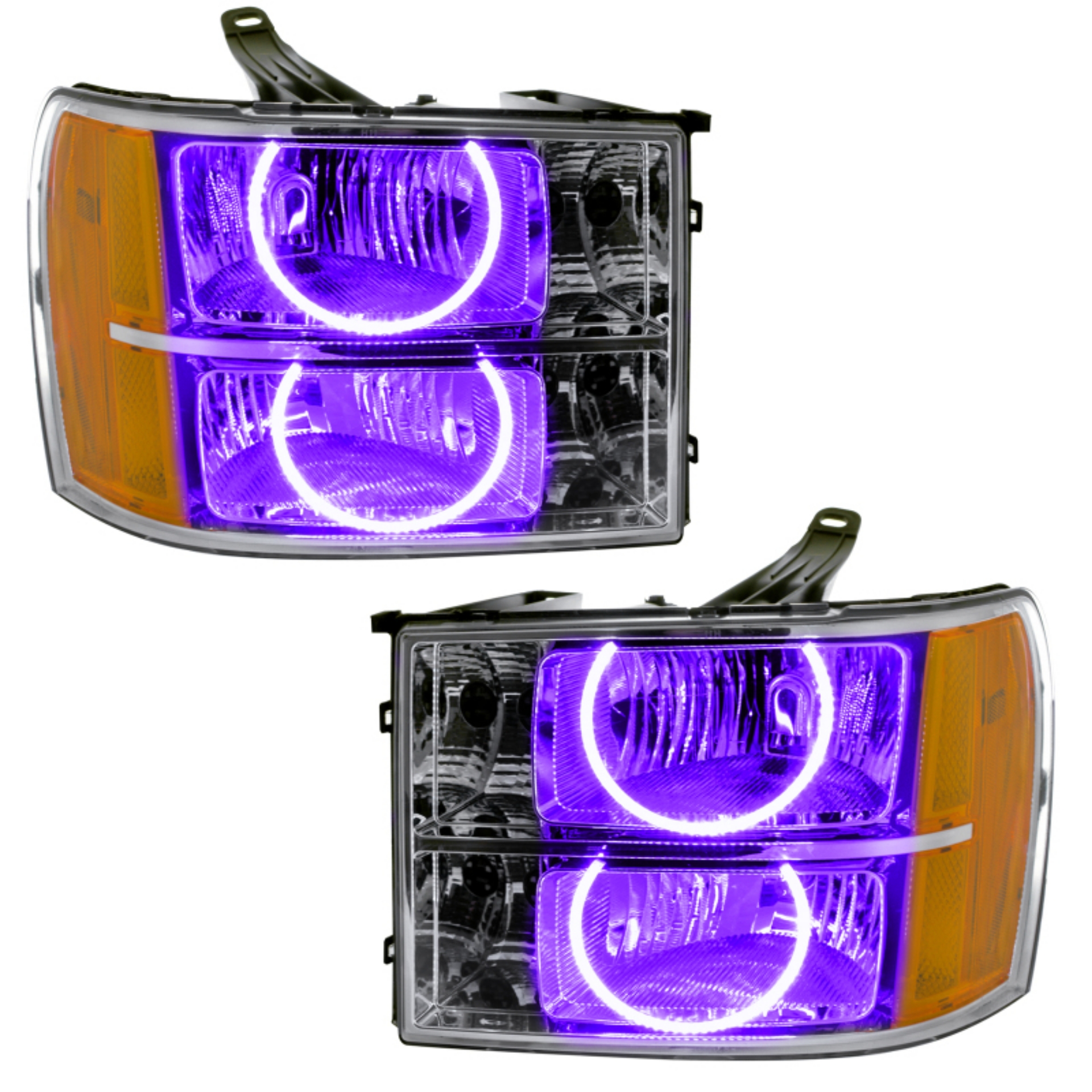 Picture of Oracle Lighting 07-13 GMC Sierra Pre-Assembled LED Halo Headlights -UV-Purple