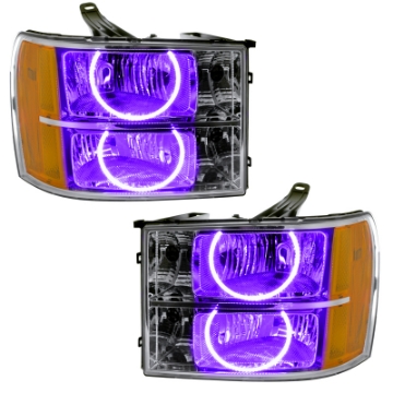 Picture of Oracle Lighting 07-13 GMC Sierra Pre-Assembled LED Halo Headlights -UV-Purple