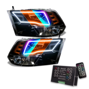 Picture of Oracle Lighting 09-18 RAM 1500 Sport Halo Headlights - Blk Housing w-2-0 Controller