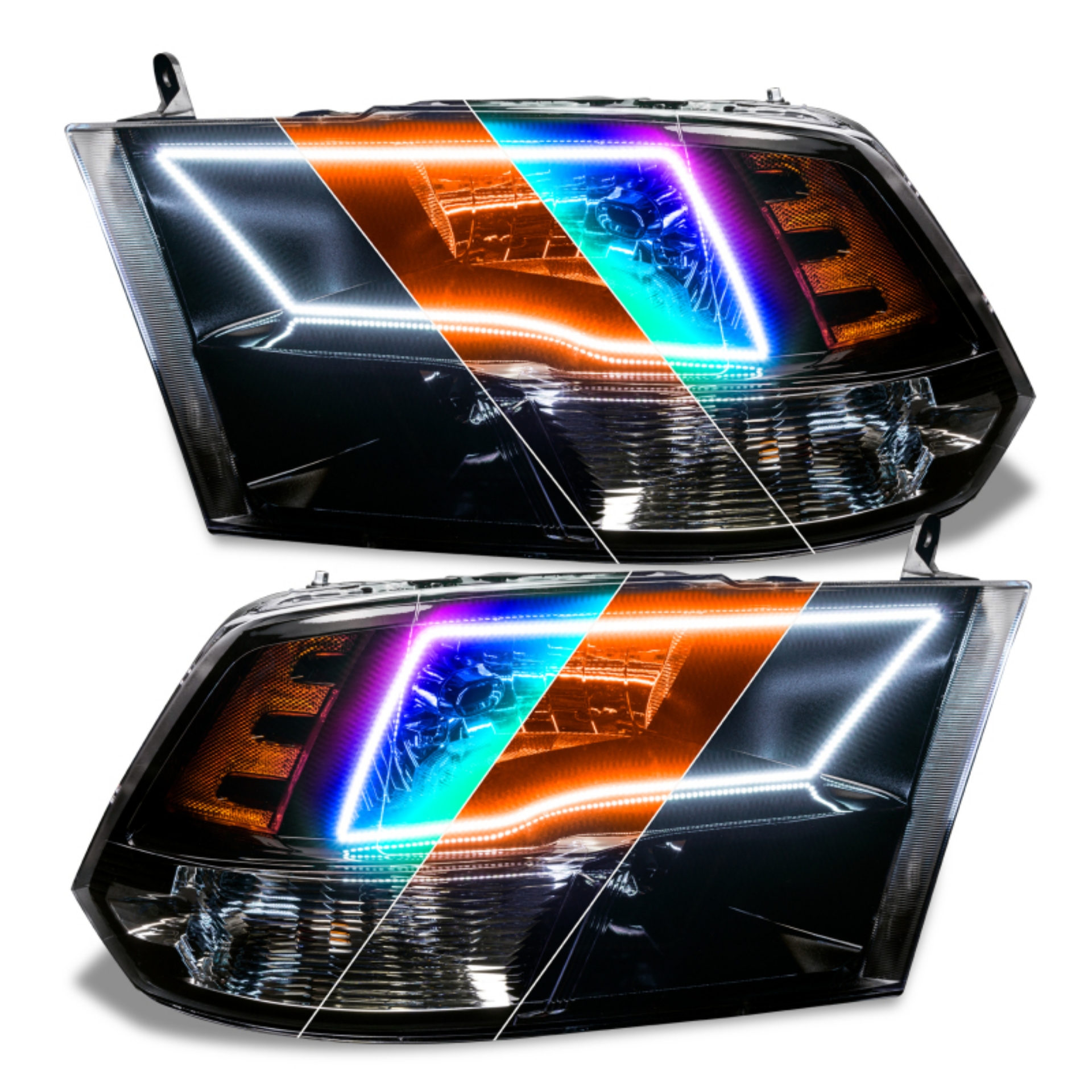 Picture of Oracle Lighting 09-18 RAM 1500 Sport Halo Headlights - Blk Housing w-No Controller