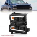 Picture of ANZO 19-22 Chevrolet Silverado 1500 LED Proj HL w-Lgt Bar SwBk Seq- Blk w-In- Light - Passenger Side