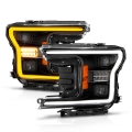 Picture of ANZO 18-20 Ford F-150 w-o Fctry LED Full LED Proj Headlights w-Light Bar Swtchbk Seq- Black w-Init