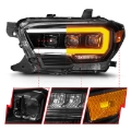 Picture of ANZO 16-22 Toyota Tacoma SR-SR5 ONLY Full LED Proj Headlights w-Light Bar Seq- Blk w-Initiation Lgt