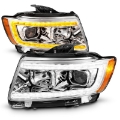 Picture of ANZO 11-13 Jeep Grand Cherokee Factory Halogen Only Projector Headlights w-Light Bar Swchbk Chrome