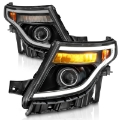 Picture of ANZO 11-15 Ford Explorer w-Factory Halogen HL Only Projector Headlights w-Light Bar Black Housing