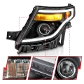 Picture of ANZO 11-15 Ford Explorer w-Factory Halogen HL Only Projector Headlights w-Light Bar Black Housing