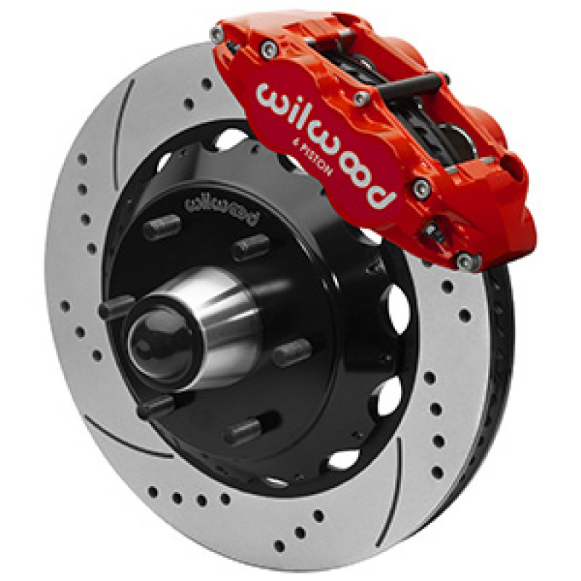 Picture of Wilwood 63-87 C10 FNSL6R Front Big Brake Brake Kit 14in drill-slot 6x5-5 BP for drop spindles - Red