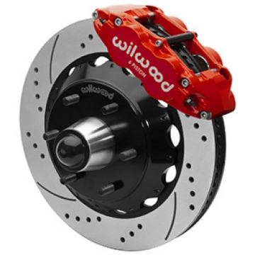 Picture of Wilwood 63-87 C10 FNSL6R Front Big Brake Brake Kit 14in drill-slot 6x5-5 BP for drop spindles - Red