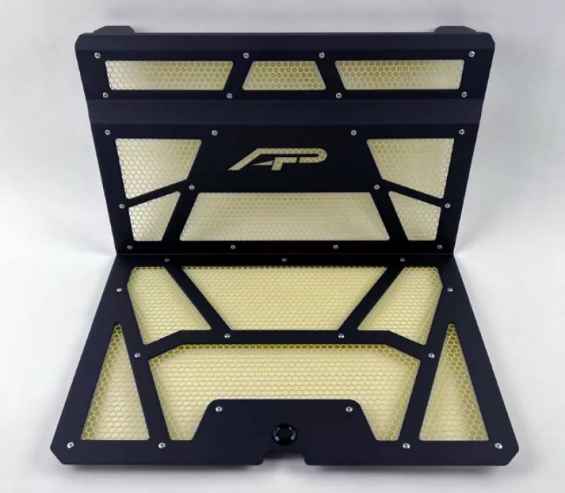 Picture of Agency Power 14-18 Polaris RZR Gloss Black-Yellow Vented Engine Cover