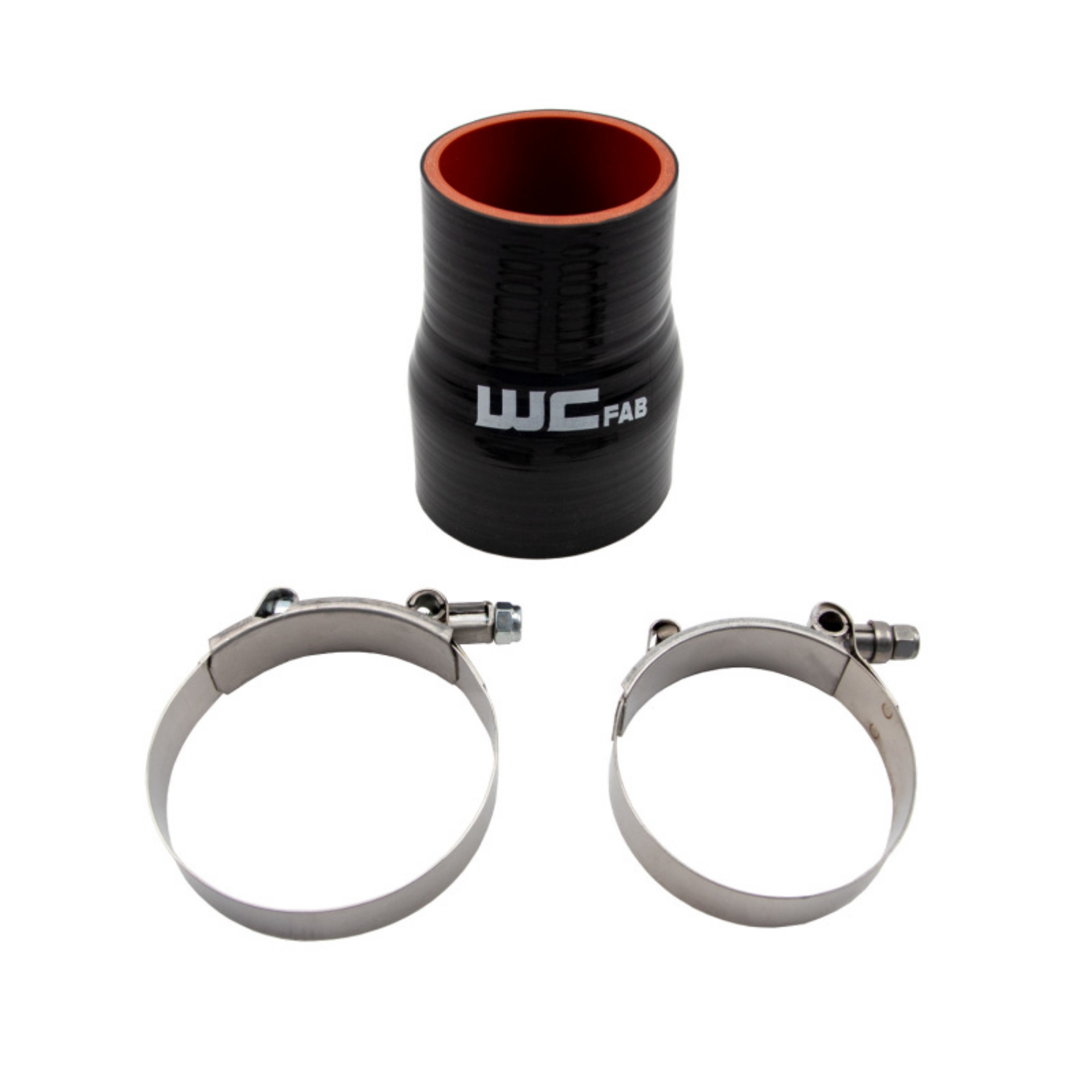 Picture of Wehrli 2-375in x 3in ID Straight Reducer 4-5in Long Silicone Boot and Clamp Kit