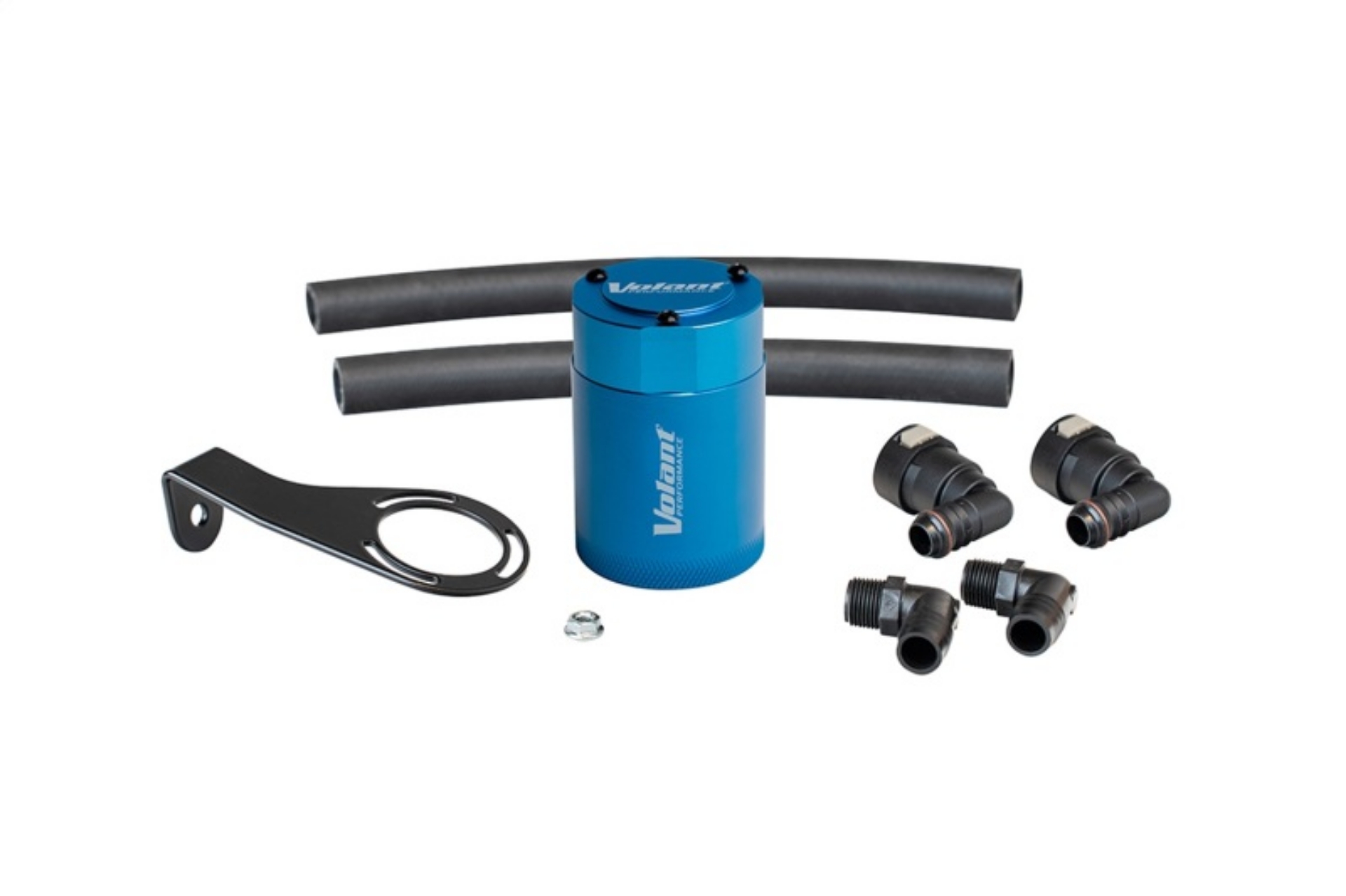 Picture of Volant 21-25 Ford Bronco 2-7L Turbo Auto 3oz Aluminum Oil Catch Can w-Mounting Bracket - Blue