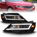 Picture of ANZO 14-20 Chevrolet Impala Square Projector LED Bar Headlights w- Black Housing
