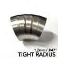 Picture of Ticon Industries 3in Dia 1-14D Tight Rad 45Deg Bend 1-2mm--047in Pre Welded Titanium Pie Cut - 5pk