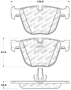 Picture of StopTech 06-10 BMW 550i-650i - 08-10 535i - 00-05 Bentley Arnage Street Select Rear Brake Pads
