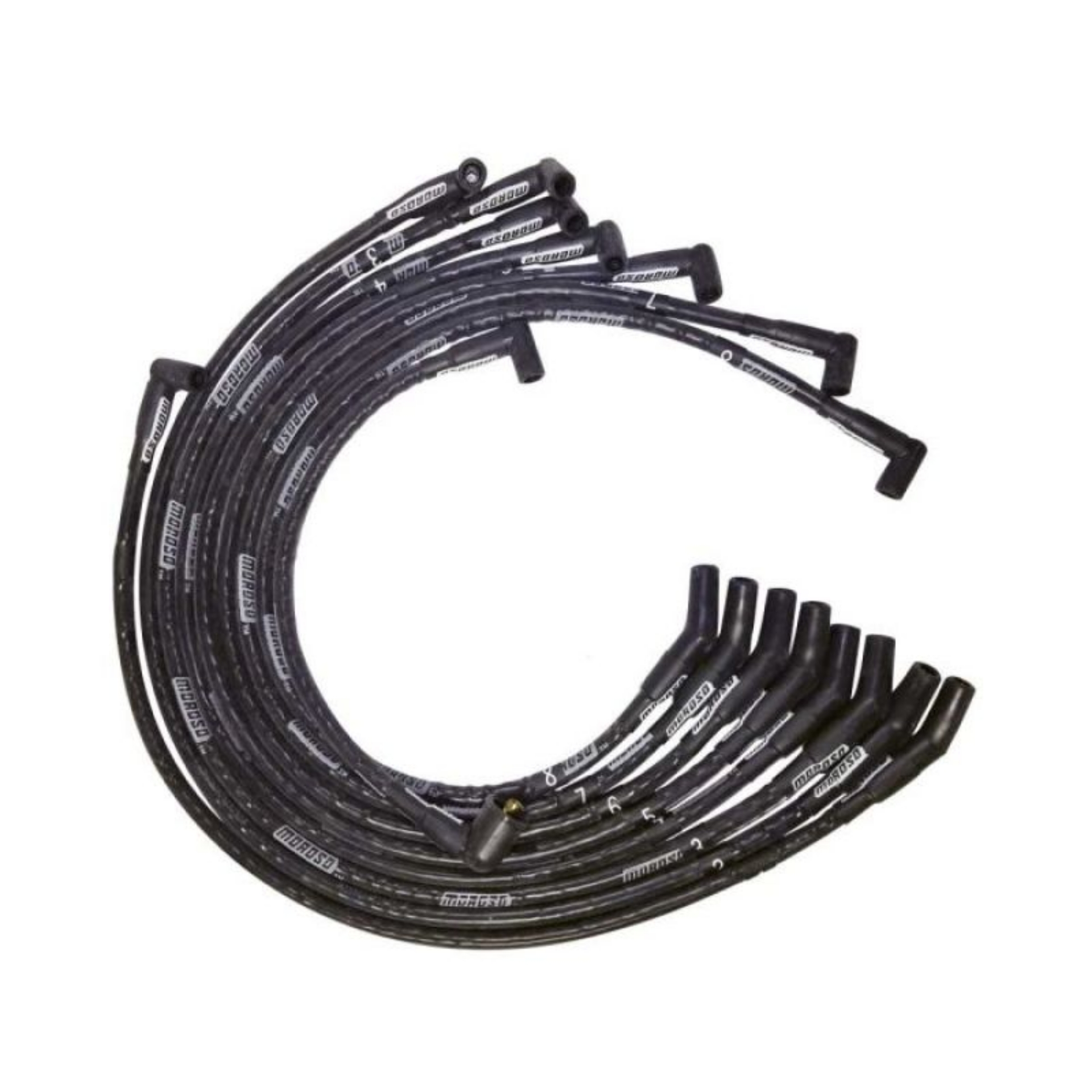 Picture of Moroso BB Ford 351C-390-429-460 Sleeved HEI 135 Ends Ultra Spark Plug Wire Set - Black