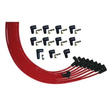Picture of Moroso V8 Universal 90 Deg Plug Non-HEI Ultra Spark Plug Wire Set - Red