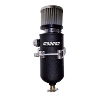 Picture of Moroso 12AN Male Catch Can Breather Tank - Black Powder Coat