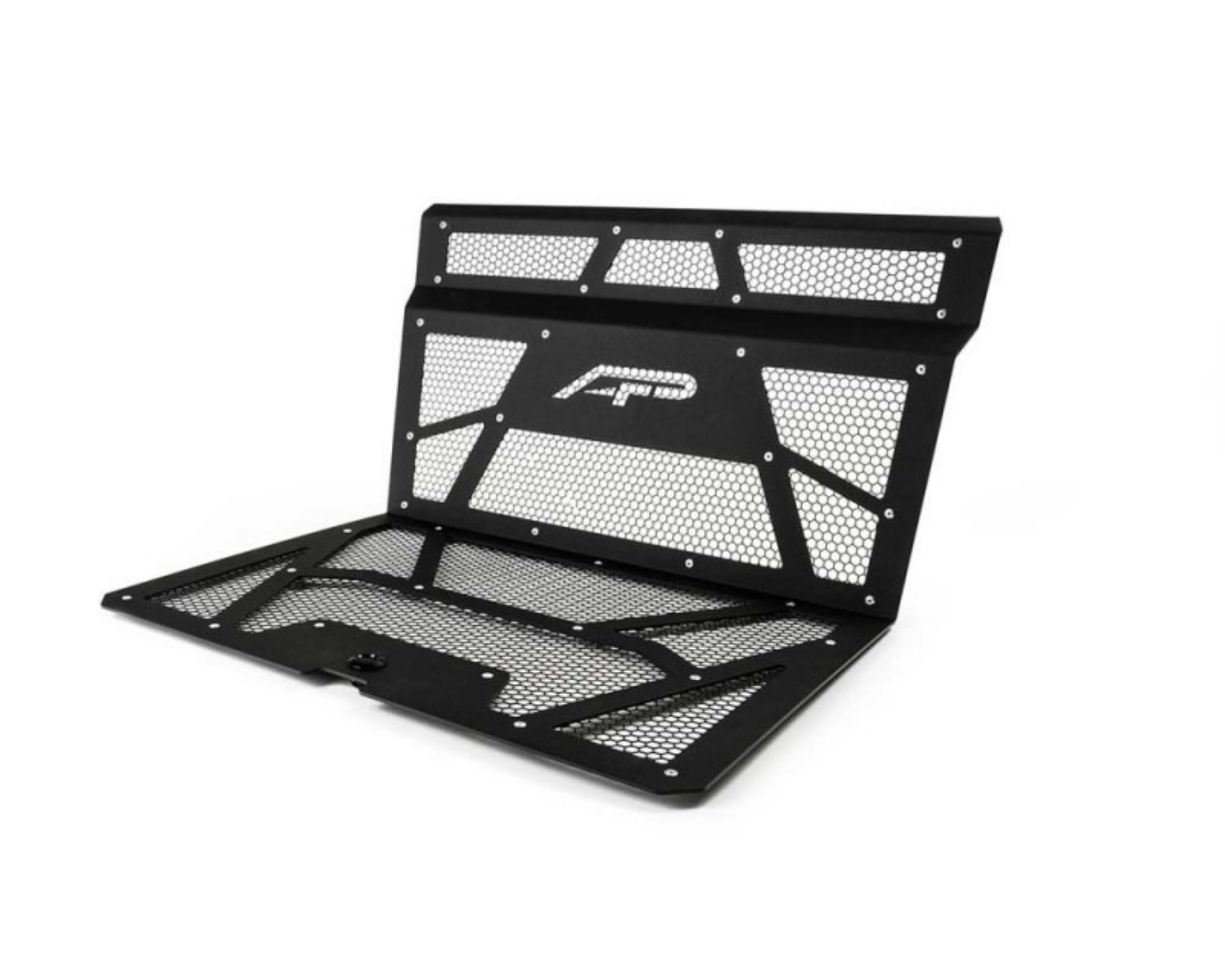 Picture of Agency Power 14-18 Polaris RZR XP 1000 - XP Turbo Vented Engine Cover - Matte Black-Gloss Black Mesh