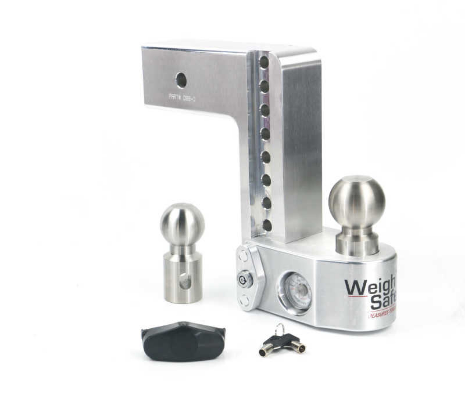 Picture of Weigh Safe 8in Drop Hitch w-Built-in Scale & 3in Shank 10K-21K GTWR - Aluminum